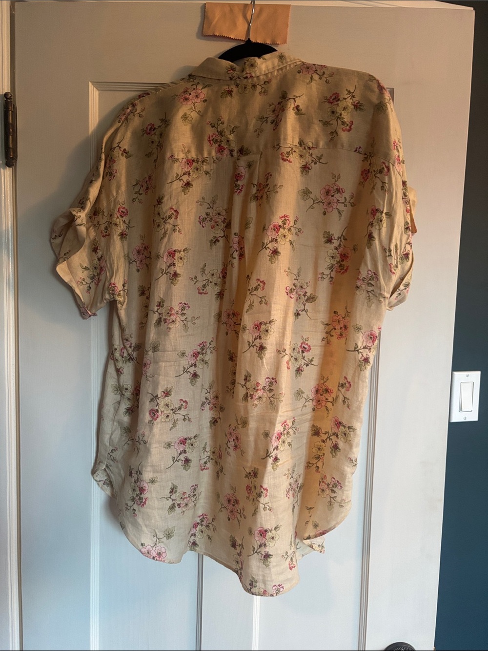 Ralph Lauren Linen Cream Floral Button-Up Blouse - Picture 7 of 7